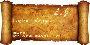 Lagler János névjegykártya