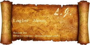 Lagler János névjegykártya